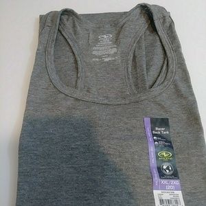 Womens Racer Back Tank Top Mesh Wicking, Grey Heather, XXXL/22